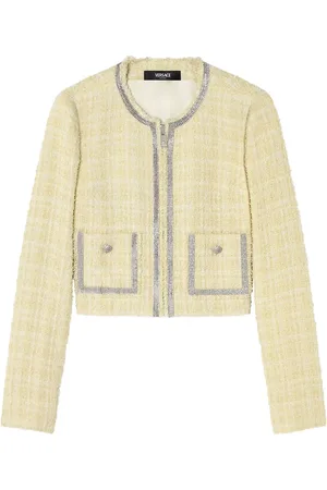 VERSACE Crystal-embellished tweed jacket