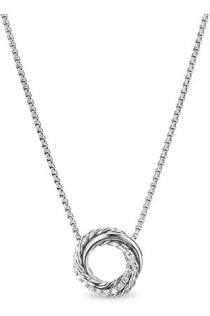 David Yurman Sterling Crossover diamond necklace