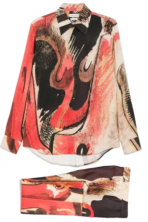 Alexander McQueen 2020s graphic-print shirt and trousers set
