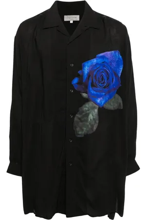 YOHJI YAMAMOTO Floral-print long-sleeved shirt