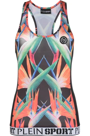 Philipp Plein Floral-print racerback tank top
