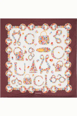 Gucci GG-jacquard floral silk scarf
