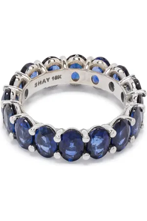 Shay 18K white gold Oval Eternity sapphire ring