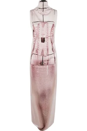 Jean Paul Gaultier Graphic-print sleeveless maxi dress