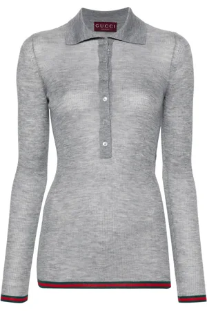 Gucci Fine-knit polo-collar jumper