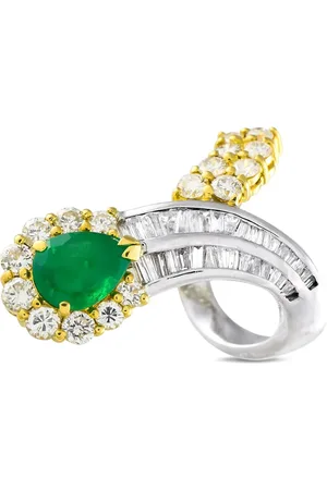 LB Exclusive 18kt yellow gold emerald and diamond ring