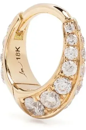 Lizzie Mandler 18kt yellow Double Sided diamond hoop earring