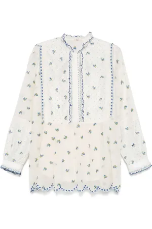 PÉRO Floral-embroidered blouse
