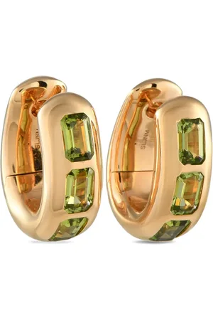 Pomellato 18K yellow Iconica peridot hoop earrings