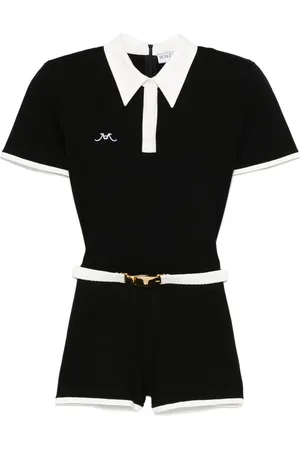 Rowen Rose Logo-embroidered playsuit