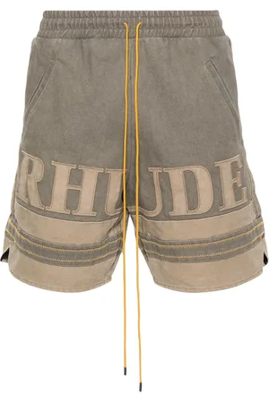Rhude Logo-appliqué cotton shorts