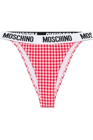 Moschino Gingham-check bikini bottoms