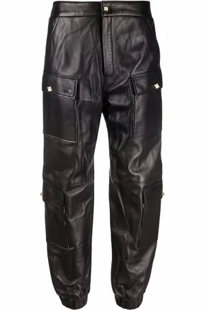 Philipp Plein Leather jogging trousers