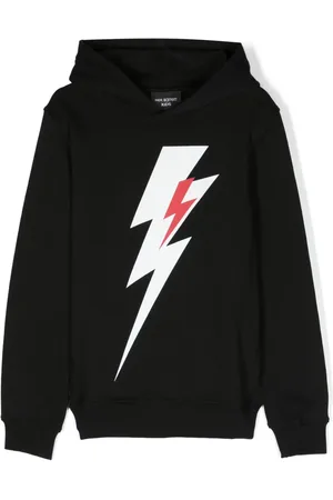 Neil Barrett Thunderbolt-print cotton hoodie