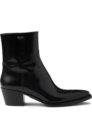 Prada Brushed-finish leather boots