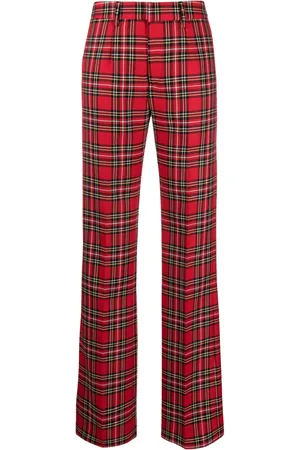 Alessandra Rich Tartan-check wool trousers