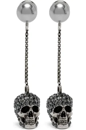 Alexander McQueen Pave Skull drop earrings