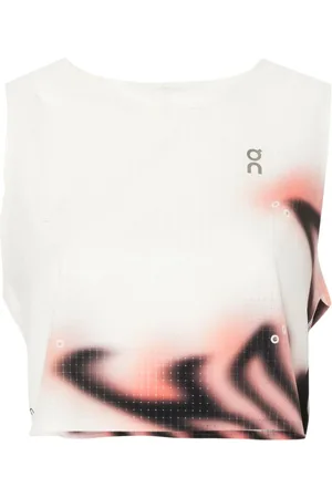 On Running Windowpane-print sleeveless performance top