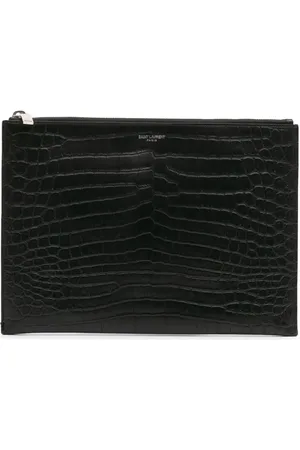 Saint Laurent 2017 Croc Embossed Leather clutch bag