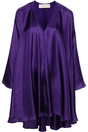 BLANCA V-neck silk minidress