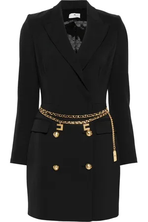 Elisabetta Franchi Belted crepe coat dress