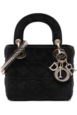 Dior 2019 Mini Velvet Cannage Lady Dior satchel