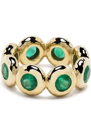 Octavia Elizabeth 18kt yellow emerald eternity ring