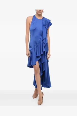 Alexander McQueen Ruffled drape silk dress