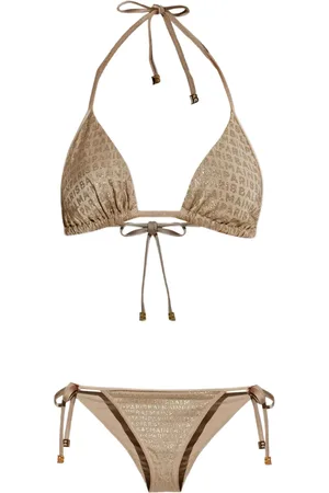 Balmain Logo-print triangle bikini