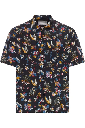 SACAI Tropical-print short-sleeve shirt