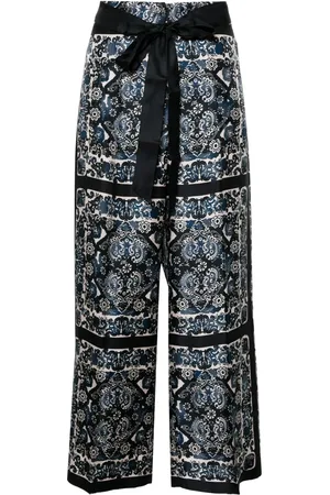 Max Mara Patty graphic-print cropped trousers