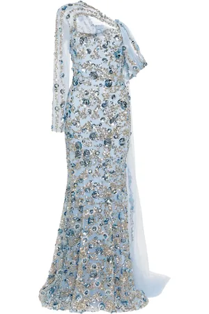 Saiid Kobeisy Beaded one-shoulder gown