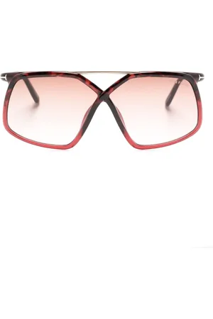 Tom Ford Tortoiseshell-detail oversized-frame sunglasses