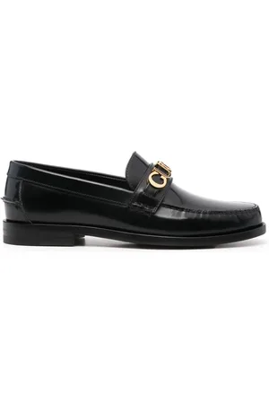 Gucci Logo-lettering leather loafers