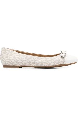 Michael Kors Andrea bow-detail logo-print ballerina shoes