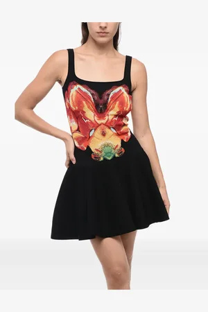 Alexander McQueen Solarised Orchid jacquard knit minidress