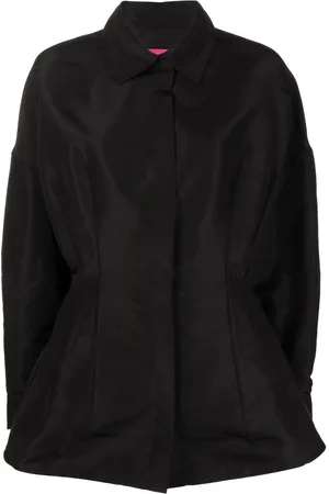 VALENTINO GARAVANI Gathered-detail faille shirt jacket