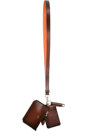 santoni Neck-strap leather cardholder