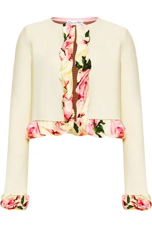 Oscar de la Renta Printed-trim jacket