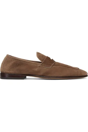 Brunello Cucinelli Penny-slot suede loafers