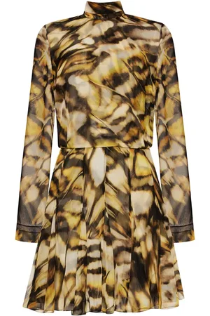 Oscar de la Renta Butterfly-print silk dress