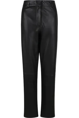 SELECTED Leather straight-leg trousers
