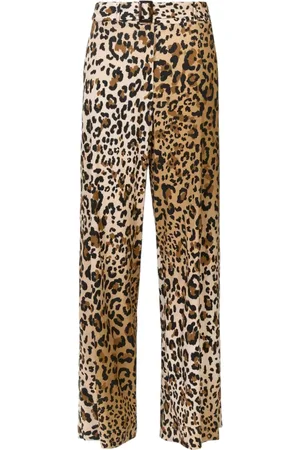 Caractere Animal-print straight-leg trousers