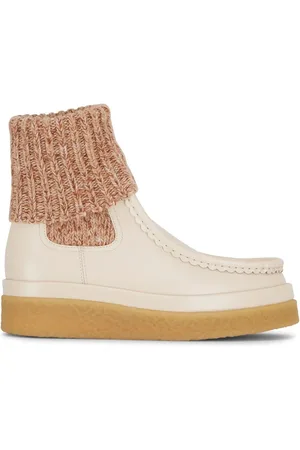 Chloé Sock-detail leather boots
