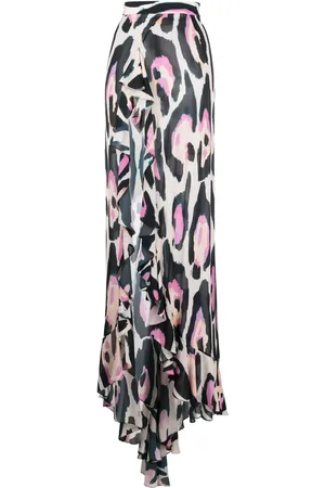 Roberto Cavalli Leopard-print asymmetric skirt