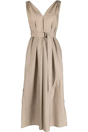 Brunello Cucinelli Belted-waist maxi dress