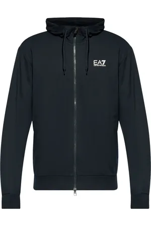 EA7 Zip-up cotton hoodie