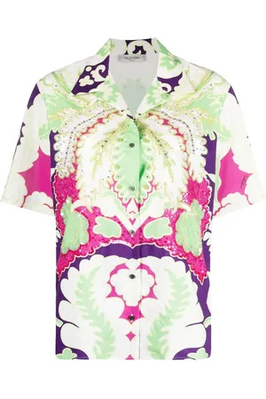 VALENTINO GARAVANI Embellished floral-print shirt
