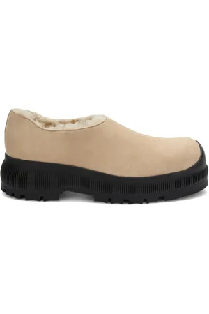 Jil Sander Shearling-lined suede loafers