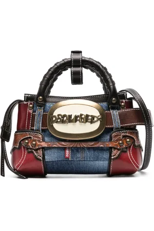 Dsquared2 Belt denim-patchwork crossbody bag